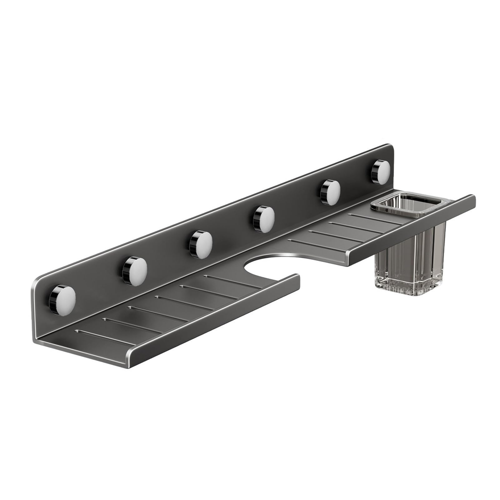 Mensola Portaoggetti A Ventosa per Lavandino Del Bagno, Ripiano Sopra Il Rubinetto, Struttura Stabile e Resistente, Design Traforato, Installazione Senza Fori(Large)