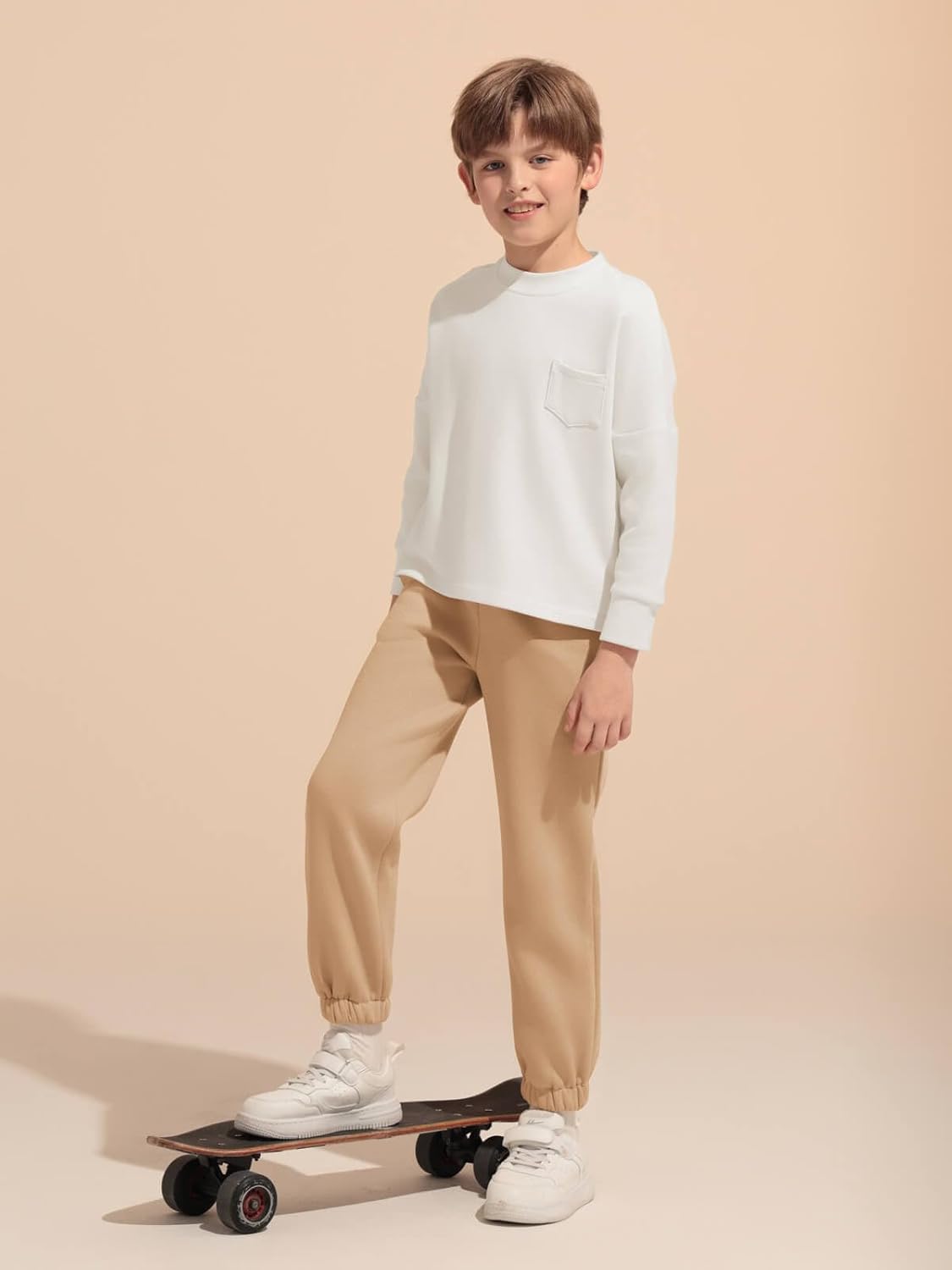 Haloumoning Boys Fleece Sweatpants Kids Elastic Waist Casual Joggers Active Athletic Pants with Pockets 5-14Y - Image 6