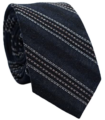 Image of BELLUNO Men's 2.5 inch Skinny Solid Cotton Linen Ties