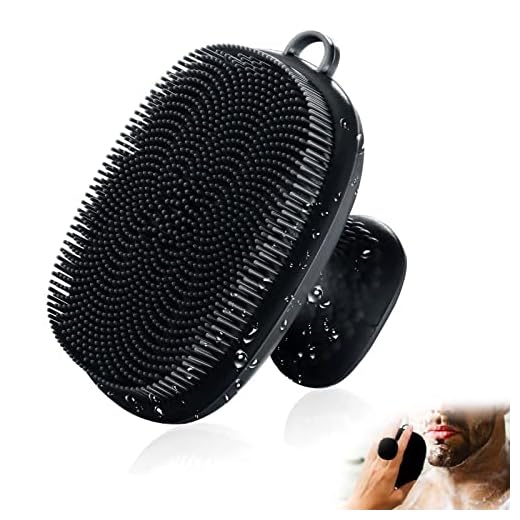 VWMYQ Esfoliante facial de silicone para homens Escova de limpeza facial de silicone Escova manual de limpeza à prova d'água Cuidados com a pele Escovas de rosto para limpeza e esfoliação (preto)