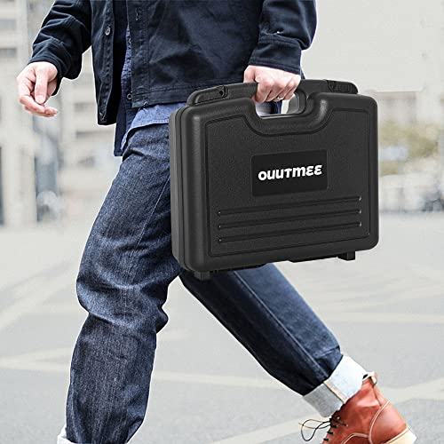 Ouutmee Portable Hard Case 12.2" X 9.85" X 3.77" With Customizable Diced Foam Protects For Equipment,Electronics,Tools,Microphone,Recorder And More #TOP6
