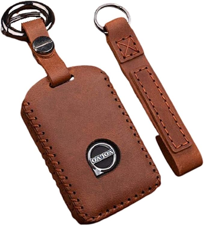 Amazon.co.jp: Volvo ボルボ 本革 スマート キーケース キーホルダー ...
