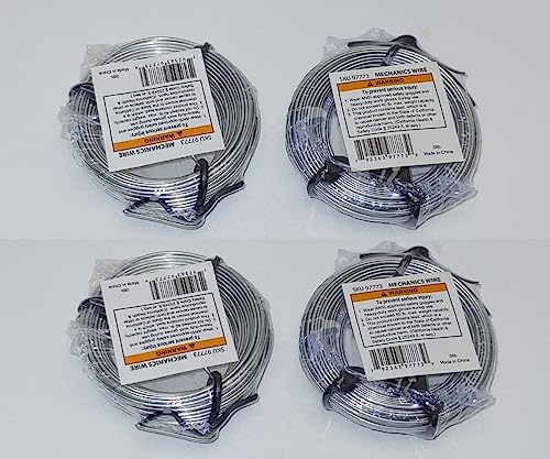 Alambre mecánico 20 AWG de acero suave zincado, 4 rollos de 25 pies, total 100 pies, capacidad 40lb miniatura 2