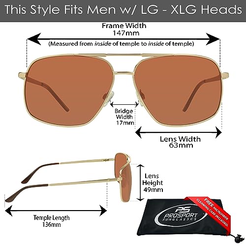 Image of proSPORT Blue Light Blocking Sunglasses - HD Copper Amber Metal Aviator Reduce Eye Strain Better Sleep