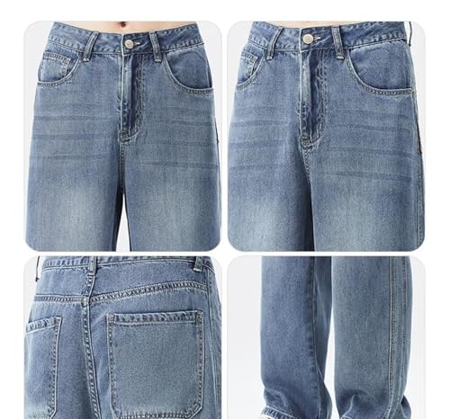 Men's Loose Jeans Spring Summer Thin Soft Denim Pants Wide Leg Elastic Waist Casual Plus Size4