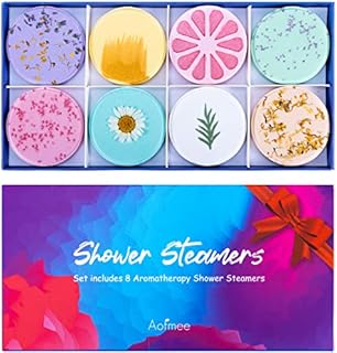 Aofmee Shower Steamers Aromatherapy - Pack of 8 Shower Bombs Gift Set for Women and Men, Shower Tablets with Essential Oils for Relaxation, Pamper Self Care Valentines Gifts for Her/Him, Mum or Wife
