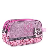 Lois - Neceser de Viaje, Bolsa de Aseo poliéster Estampado de la Firma lois para niña con Llavero de 131827, Color Fucsia