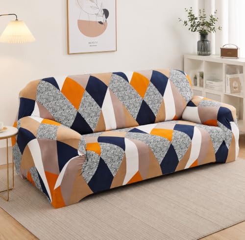 Image of HK 3 Seater Universal Elastic Sofa Cover | 360 Fully Covered Anti-Slip Washable Couch Cover Protector | 140 GSM Stretch Fit Polyester + Spandex Slipcover (180-230cm /SC-001)