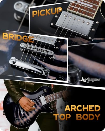 Image of Leo Jaymz SC Series Electric Guitar - Mahogany Body, Laurel Fingerboard, Dual Humbuckers, Tune-O-Matic Bridge, C Neck, 18:1 Tuners (Skull)