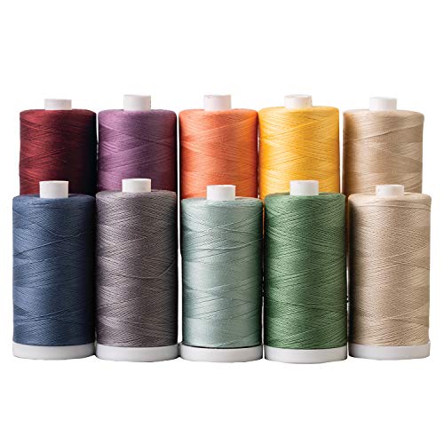 Connecting Threads 100% Cotton Thread Sets - 1200 Yard Spools (Set of 10 - Farmhouse)