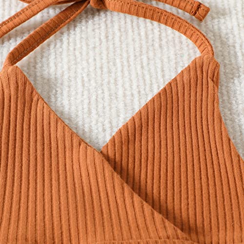 Colete infantil infantil para bebês meninas primavera verão algodão floral canelado sem mangas sino
