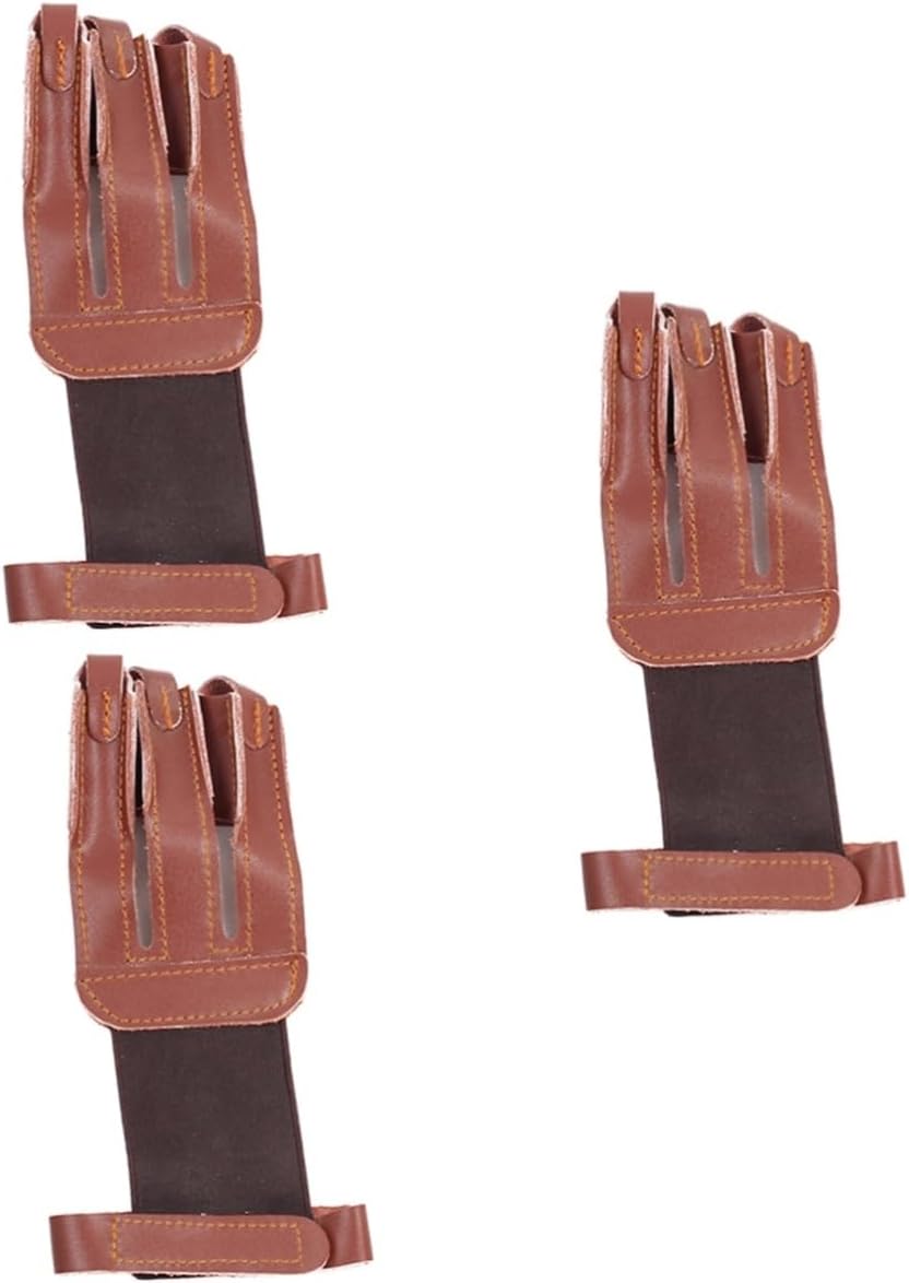 Totority 3pcs Finger Archery Gloves Arrow Hunting Glove Fit for Comfortable Use Random