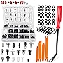 Nilight 415 Pcs Car Retainer Clips & Fastener Remover - 18 Most Popular Sizes Auto Push Pin Rivets Set -Door Trim Panel Clips Compatible with GM Ford Toyota Honda Chrysler,2 Years Warranty (CL-19)