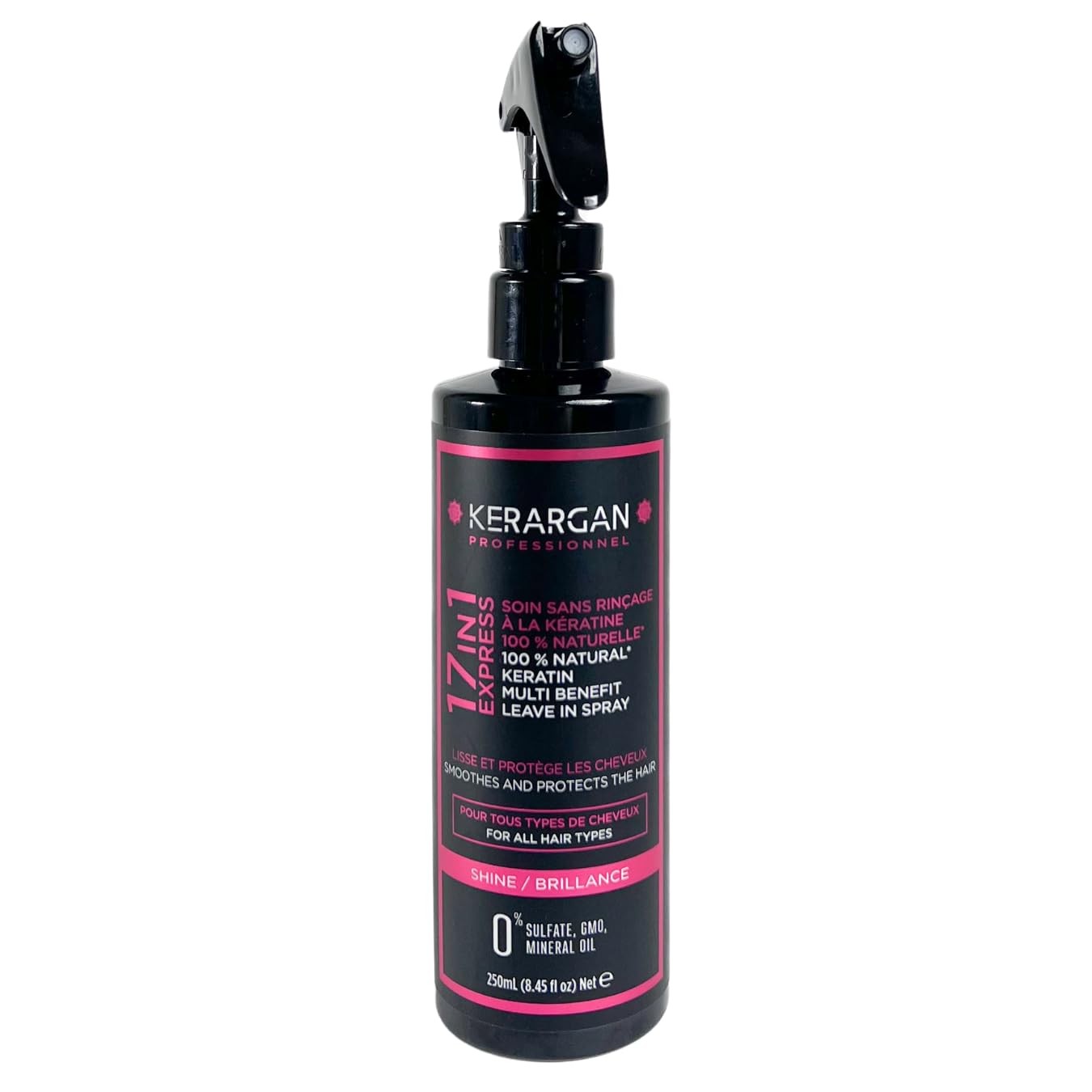 Kerargan – Keratin Tonic Lotion for Shiny, Strengthened Hair – Hydrating, Detangling, Heat-Protecting – Anti-Frizz & Volumising – Free from Sulphates, GMOs & Mineral Oils – 250ml