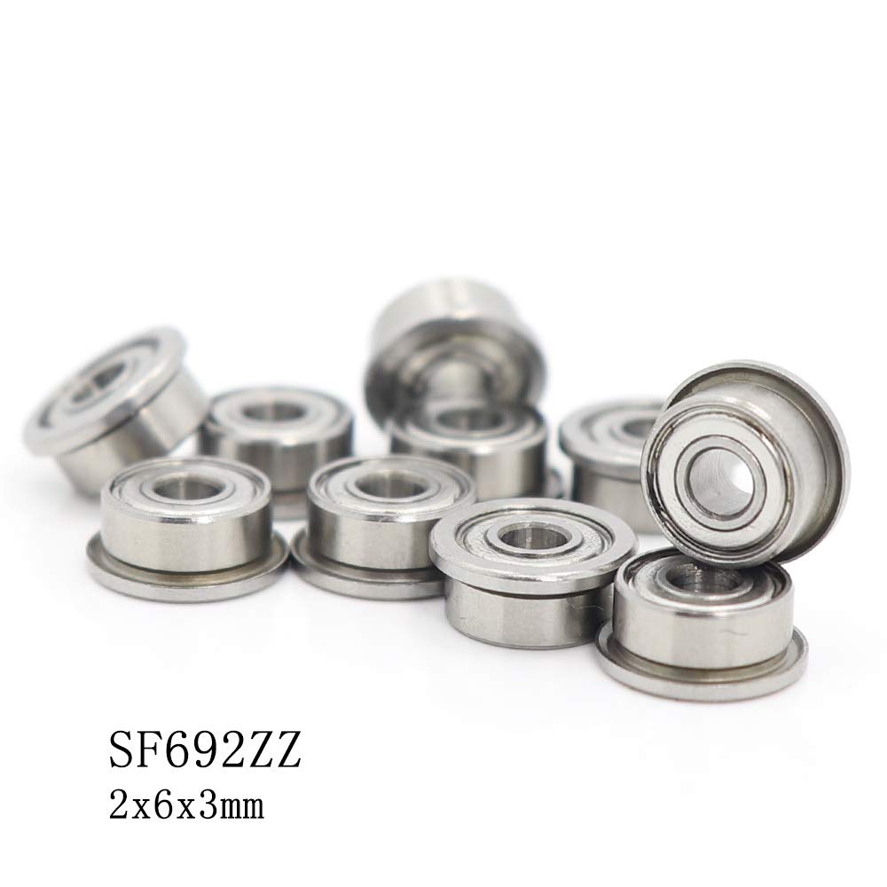 Rodamiento Rodamientos de Bolas Profundos SF692ZZ Rodamiento rígido de Bolas de una hilera ABEC-1 5PCS Rodamientos de Bolas de Acero Inoxidable en Miniatura S DDRF-620ZZ F692ZZ 2 * 6 * 3 mm