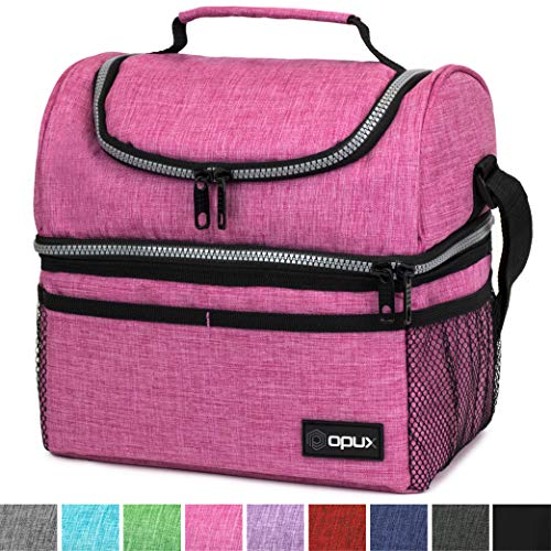 Insulated Dual Compartment Lunch Bag for Women, Ladies | Double Deck Reusable Lunch
