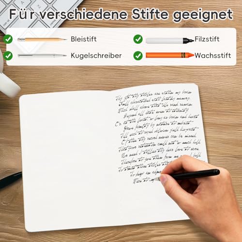 RITOLLO 6er Pack A5 Leeres Notizbuch, Schwarzes Kraftpapier-Einband Blanko Hefte, Premium Skizzenblöcke für Reise Schule Kreative Notizen
