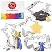 Graduation Cookie Cutter Set - 4 piece - Graduation Cap, Diploma, Star, Shooting Star - Ann Clark - Tin Plated Steel