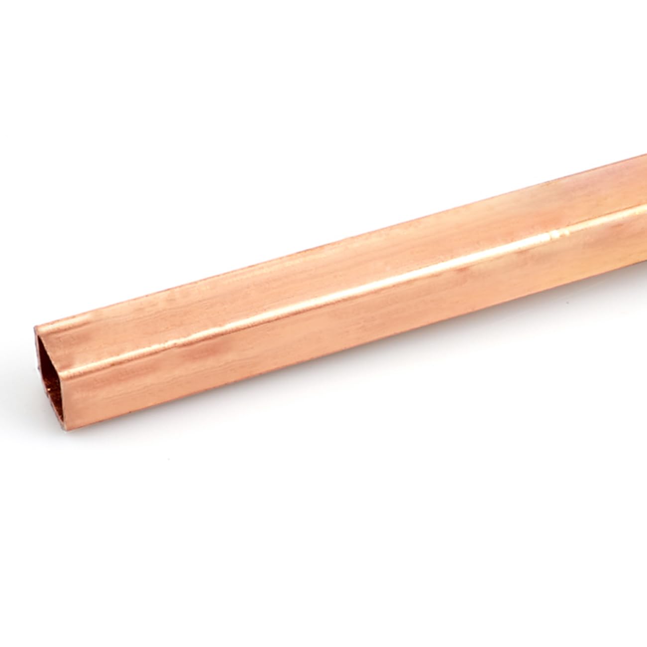 Tubo quadrato in rame viola, set di 2, lunghezza 14 mm, larghezza 16 mm, spessore della parete 1,5 mm, lunghezza totale 500 mm, per artigianato in metallo fai da te