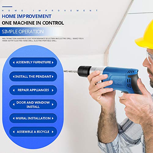 Spacmirrors Akku-Bohrmaschine, 220-V-Bohrmaschinenset, Eisenfutter, stromlinienförmiger Körper, ergonomisches Design, 0… – Bild 3