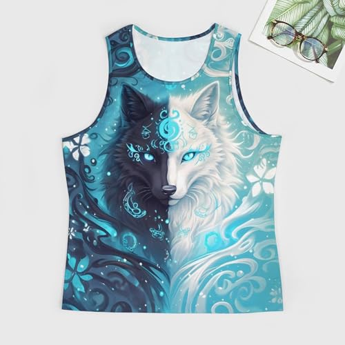 Mens Cool Wolf Graphic Tank Tops 3D Print Sleeveless Summer Casual Gym Workout Muscle T Shirts3