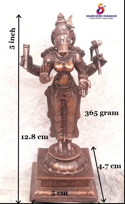 Image of Goddess Varahi Murti Copper Idol - 5 in - Pack of 1