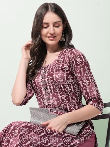 Image of MIRCHI FASHION Women's Straight Fit Paisley Printed And Embellished Kurta Set with Dupatta and Trouser
