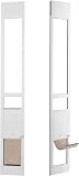VEVOR Dog Door for Sliding Glass Door, 75 7/8"-80 11/16" Adjustable Height Doggy Door for Sliding Doors, Aluminum Frame Tempered Glass Pet Door with Hinge Structure Flap and Lock for Small-Sized Dogs - 9