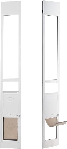 VEVOR Dog Door for Sliding Glass Door, 75 7/8"-80 11/16" Adjustable Height Doggy Door for Sliding Doors, Aluminum Frame Tempered Glass Pet Door with Hinge Structure Flap and Lock for Small-Sized Dogs - 9