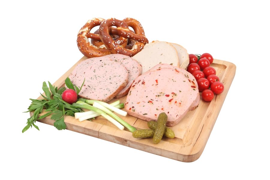 Landmetzger Schiessl's » Leberkäsepaket « ca. 1050g | Dreierlei vom Leberkäse mit Fleischkäse, Bärlauchleberkäse und Jalapeñoleberkäse