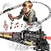 Hot Bee Train Set for Boys,RC Train Sets w/Steam Locomotive,Light Passenger Cars & Tracks, Christmas Trains Toys w/Smoke,Whistle & Lights,Christmas Toys Gifts for 3 4 5 6 7 8+ Year Old Kids