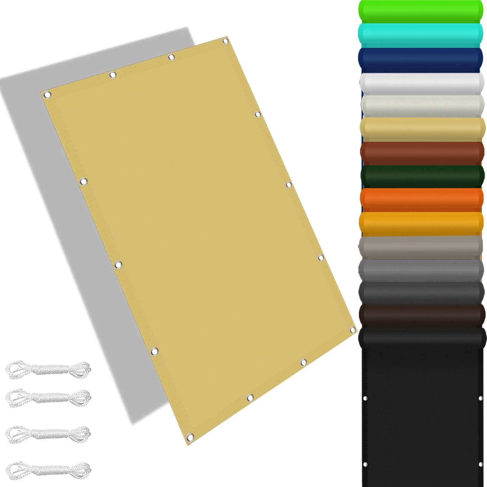 Markiza Przeciwsłoneczna 110x320cm Blokujący 98% Promieni Uv, Wodoodporny Sun Sail Patio Z Opcjonalnymi Rozmiarami, Z Bezpłatnymi Linami Do Ogrodu, Podwórko, Imprezę, Piaskowy żółty