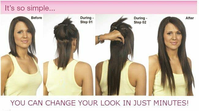 Image of Real 100% Natural Human Remy Wavy 7pcs Clipin Hair Extension Volume Enhancer | Long Length Thickening Soft Lightweight Durable Reusable | Instant Styling Party Daily Wear Damage Free Seamless Blend For Women Girls | NaturalBlack (12inch Hair Length)