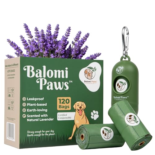 Compostable Dog Poop Bags 120 Count with Dispenser – Extra