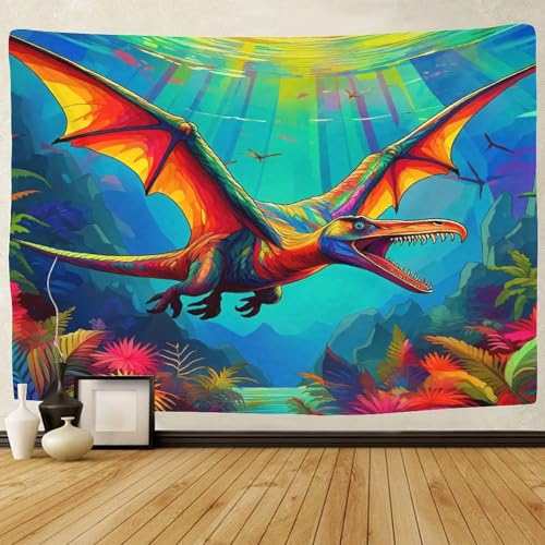 Tenture Ptérosaure 3D 180x230cm pour chambre d'enfant