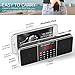 PRUNUS J-288 Portable Radio AM FM Radio with Bluetooth Speaker, Sleep Timer, Power-Saving Display, Ultra-Long Antenna, AUX Input & USB Disk & TF Card MP3 Player, NO Manual Preset