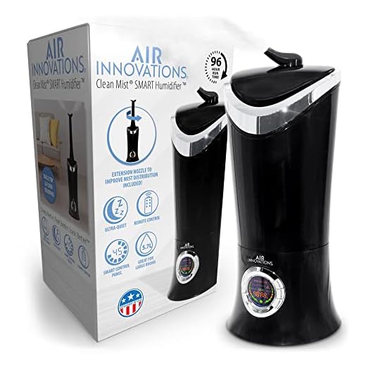 Air Innovations Humidifier Large Capacity 1.7 Gal (6.4L) Whisper-Quiet Cool Mist Ultrasonic for Rooms up to 600 SqFt Baby Bedroom BPA Free Lasts Up to 96hs Remote Control Digital Display Aroma Tray
