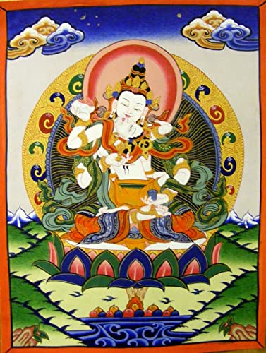 Thangka tibétaine authentique Vajrasattva : purifiez votre esprit