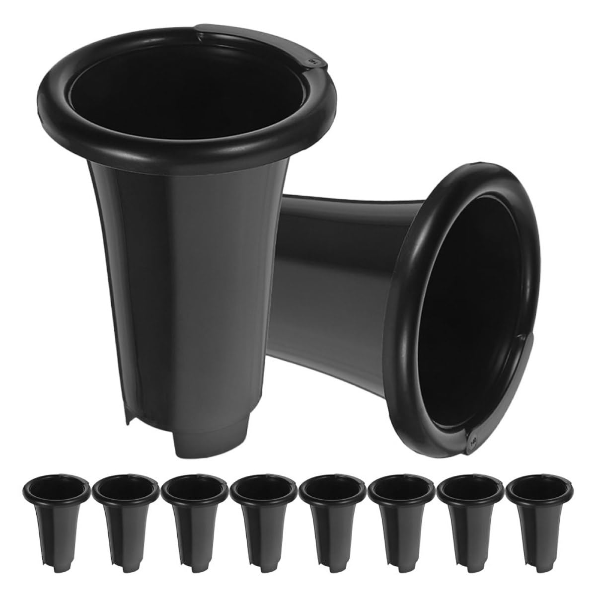 Sewroro Lot de 10 Pots de Pépinière à Orchidées Noirs Extra Grands Ronds en Plastique PP Épais et Respirant 159 MM Diamètre X 249 MM Hauteur pour Jardinage et Culture en Intérieur et