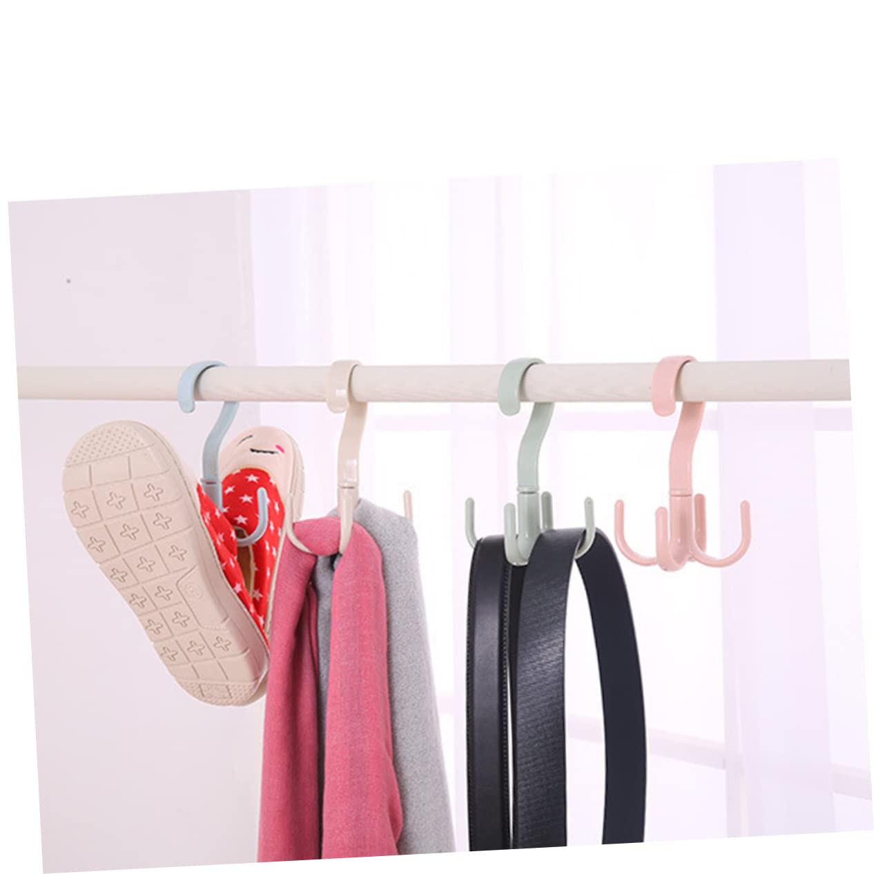 OFFSCH 4pièces Crochets Rotatifs Pour Cintres Ceintures Et Foulards Séchoir à Linge Et Rangement Garde-Robe