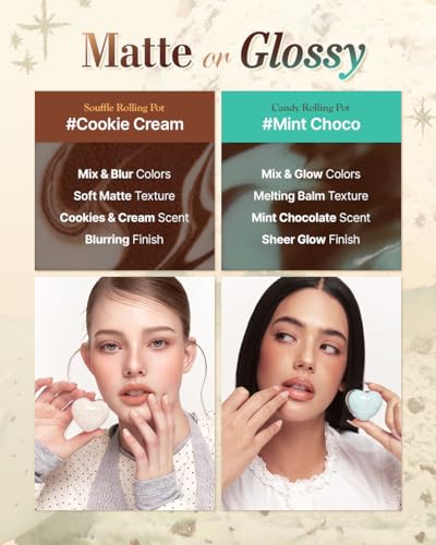 Image of dasique Souffle Rolling Pot #Cookie Cream | Soft Blur Lip & Cheek Balm | Lip & Cheek Balm | Soft Matte Finish | Lightweight Souffle Texture | Blurred Color Payoff | Korean Makeup | Vegan