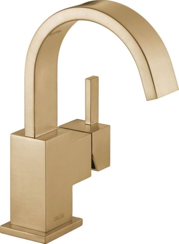 Chapado en Laton ゴールド　D Delta Vero Brushed Gold Bathroom Faucet 1 Hole, Single Hole