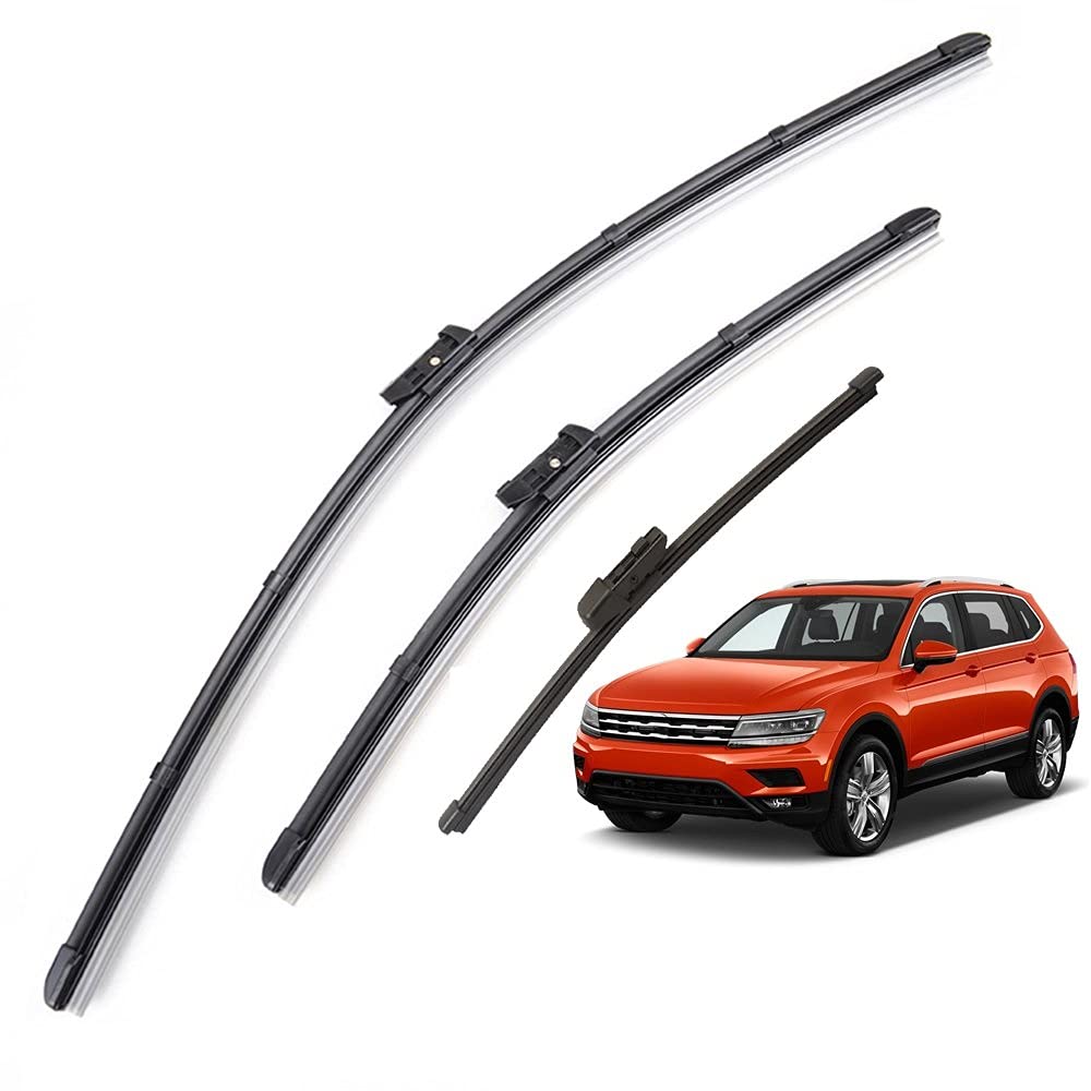 Juego De Escobillas De Limpiaparabrisas Delantero Y Trasero Para V&w Para Tiguan MK2 2020 2019 2018 2017 Parabrisas