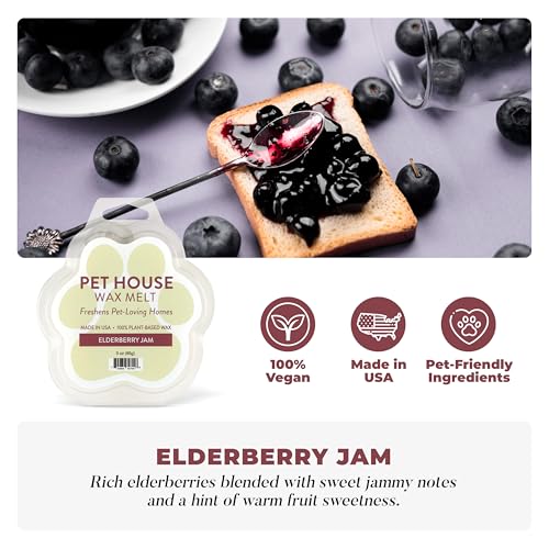 Image of Pet House Elderberry Jam Wax Melts - Long-Lasting Scented Fall Wax Melts for Warmer, Plant Based, Pet Friendly Pack of 2