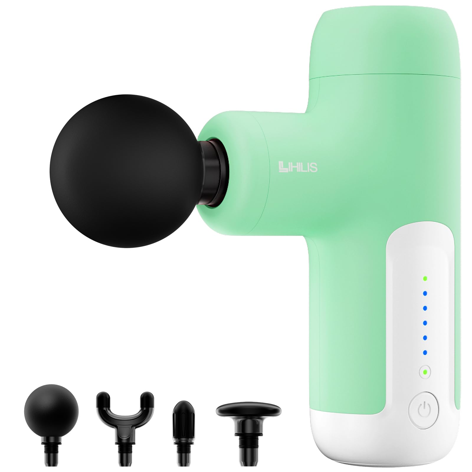 筋膜リリースガン【2024最新昇級 MINI】Lihilis ハンディ AI自動モード 6段階強力振動 340g超軽量 Type-C急速充電 4000mAh大容量(12時間以上連続使用) 静音 携帯便利 4個ヘッド付属 収納ケース付き 誕生日プレゼント 女性 男性 父の日 母の日 敬老の日 ギフト最適 (ブラック)商品画像