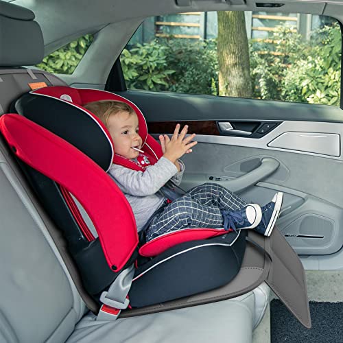 Image of SMART ELF 2 Pack in Gift Box Car Seat Protector (Dark Gray) | Thickest Padding and Non-Slip Backing Mesh Pockets for Baby and Pet, Sedan SUV Truck