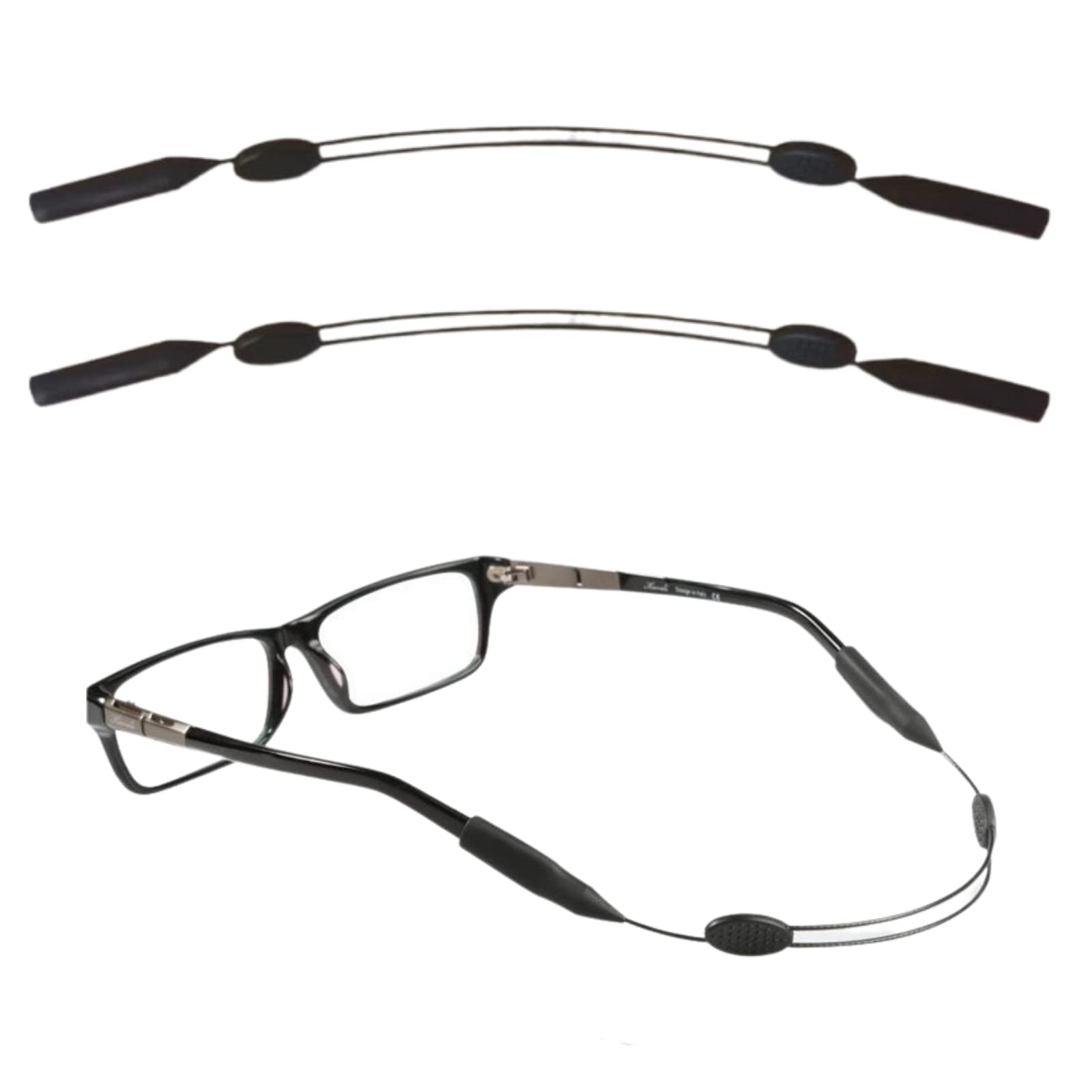 PLABBDPL 2 piezas Cinta Gafas Deporte Ajustables Universales, Cordon de Retención Antideslizante, para Hombre Mujer Niño, Unisexo, Se Adapta a Todas Las Monturas, 20-30CM