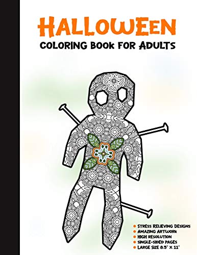 Halloween Coloring Book for Adults: 50 Halloween Illustrations Printed On One Side, Safe For Markers | Fun Craft Activity Gift | Stress Relieving Designs (Spooky House)