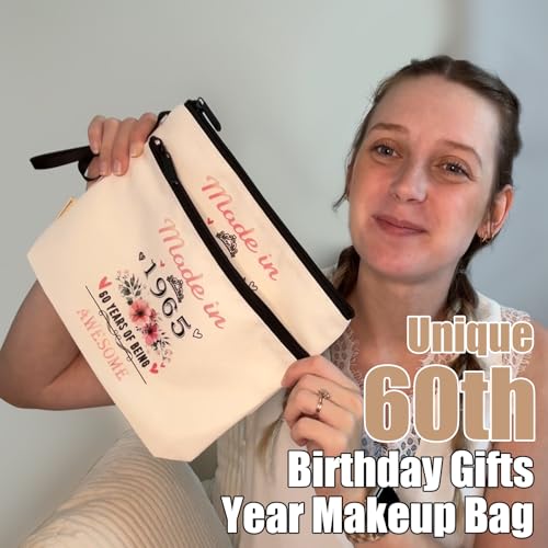 Vavabox 40th Birthday Gifts Women, Unique Gifts for Her, Makeup Bag with Zipper for Daily Use (Year-1985, White) 6
