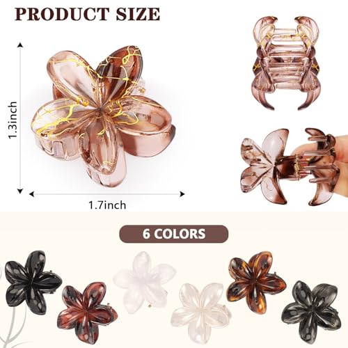 CUBACO 6 pinzas flores pequeñas para cabello mujeres miniatura 3